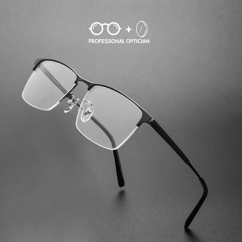 

Light Luxury Minimalist Ultralight Pure Titanium Eyebrow Line Retro Stylish Myopia Hyperopia Anti BlueLight Prescription Glasses