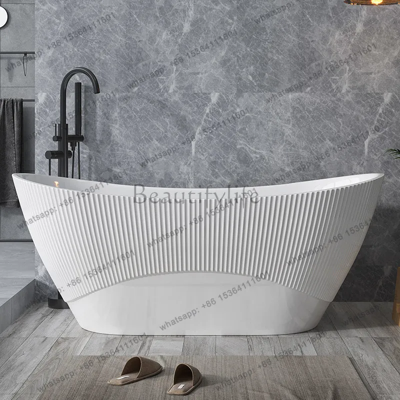 

Acrylic integrated wave pattern hotel bed and breakfast independent family bathtub