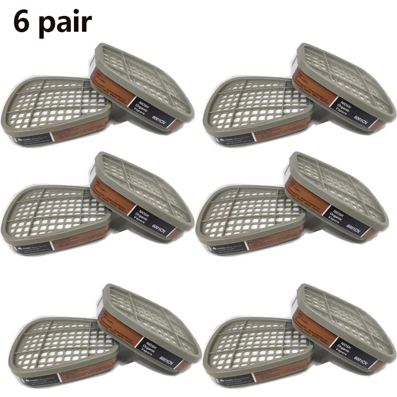 Organische 6001 gasmaskerpatroon 5N11 katoenen filter 501 set vervangen voor 3m gasmasker 6200/6800/7502 schildermaskeraccessoires