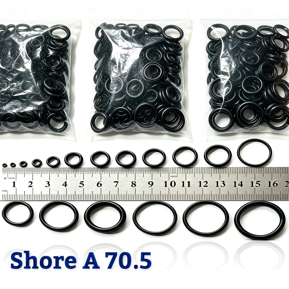 1000/50Pcs O-Ring Shore A 70 NBR Rubber O Ring Seal Gasket Black Nitrile for Car Auto Vehicle Repair Faucet Plumbing DIY Sealing