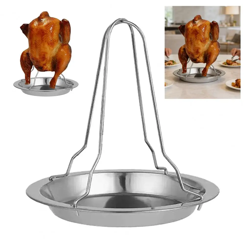 Oven Chicken Roaster Grilled Chicken Plate with Even Heat Distribution Meat Folding Design Dishwasher Safe Poultry Roasting