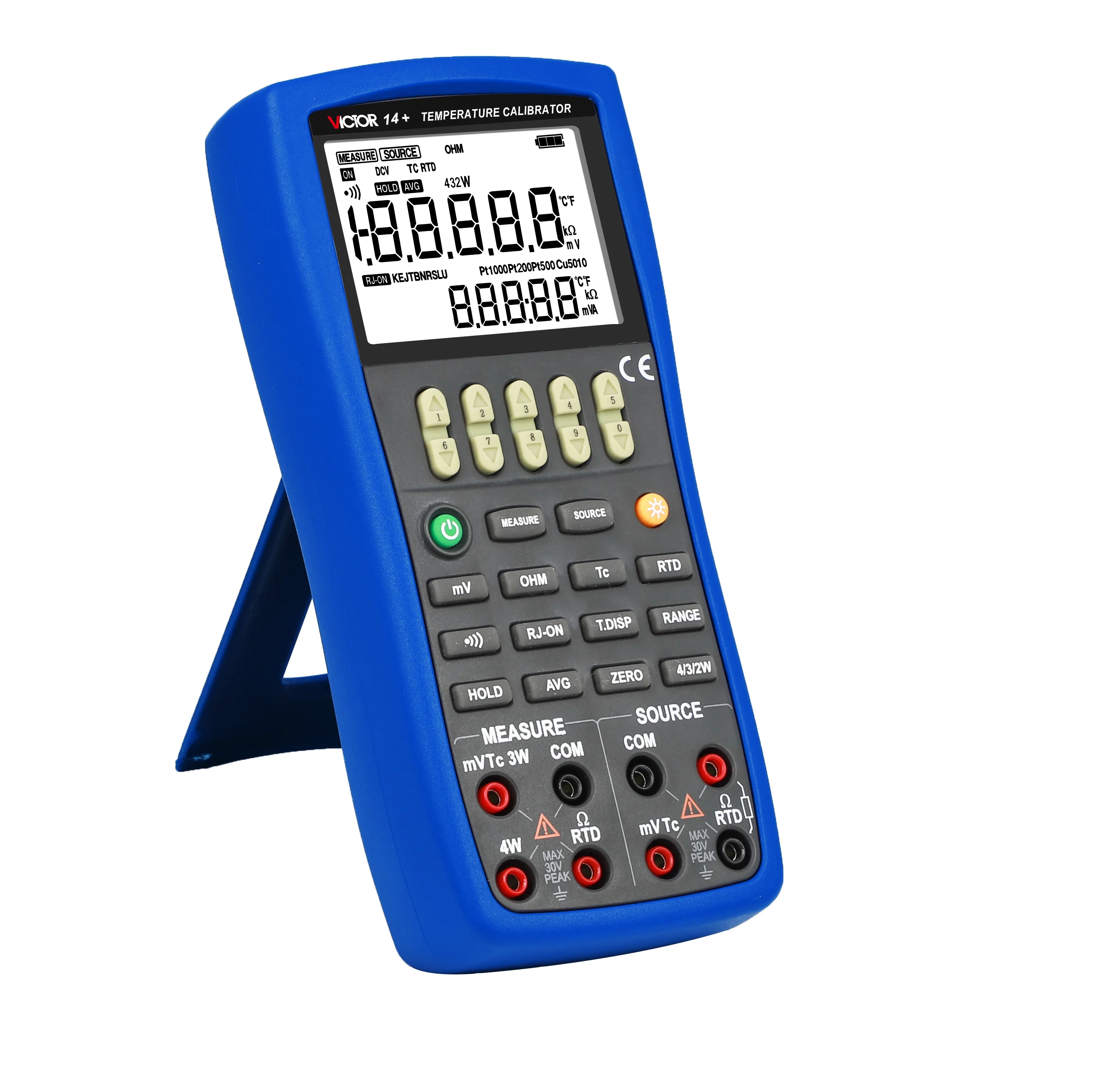 VICTOR 14+ เครื่องสอบเทียบเทอร์โมคัปเปิลเครื่องวัดอุณหภูมิแบบมัลติฟังก์ชั่น RTD เครื่องสอบเทียบอุณหภูมิแหล่งอุณหภูมิ