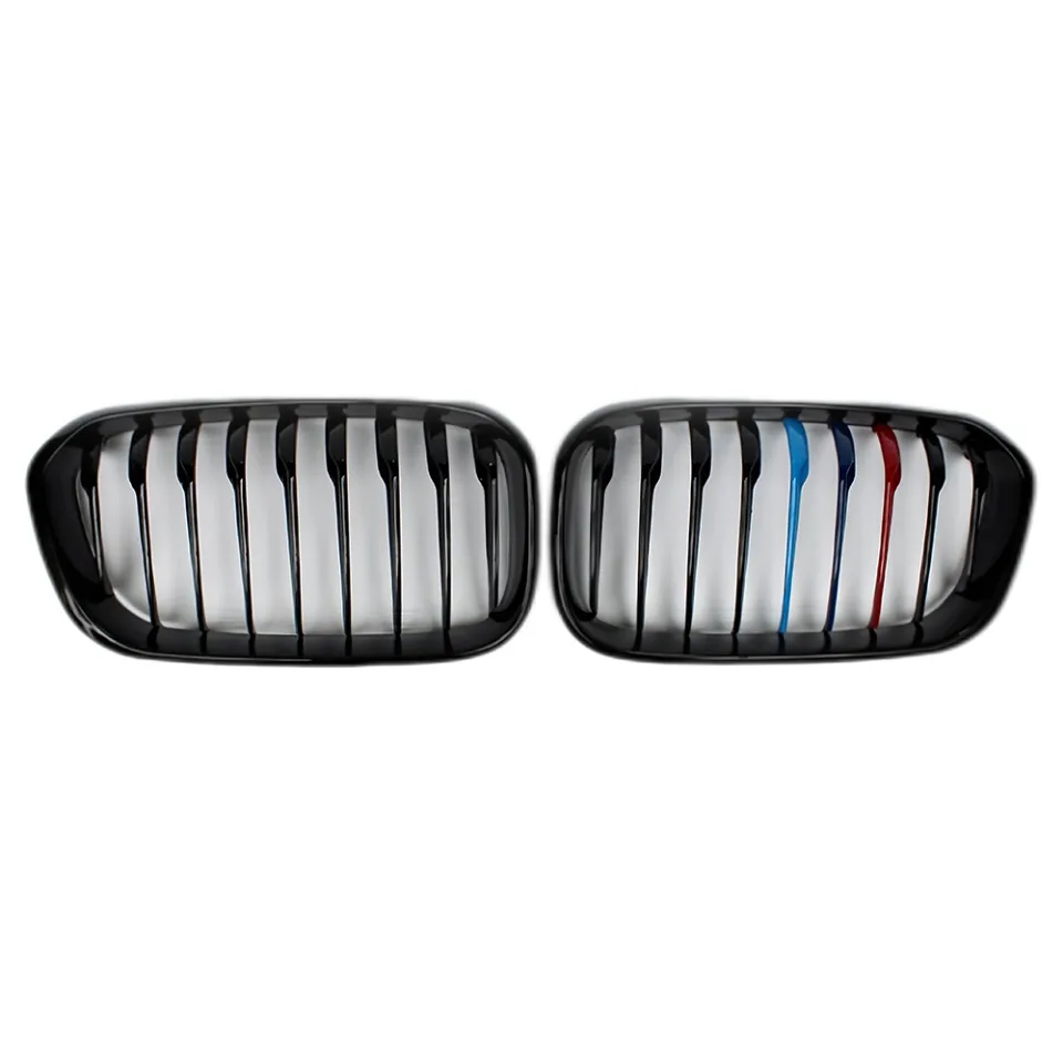 XVIP Frontstoßstangen-Nierengrill, Renngrills für BMW 1er F20 F21 2015–2019, Ersatz-Doppellatten, glänzend schwarze Gitter – Detail 7