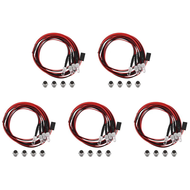 AS96-4 LED RC Kit luce LED per 1/10 RC Car Truck Crawler Modello RC Drift Car Faro Fanale posteriore, 5 mm, Blu Facile da usare