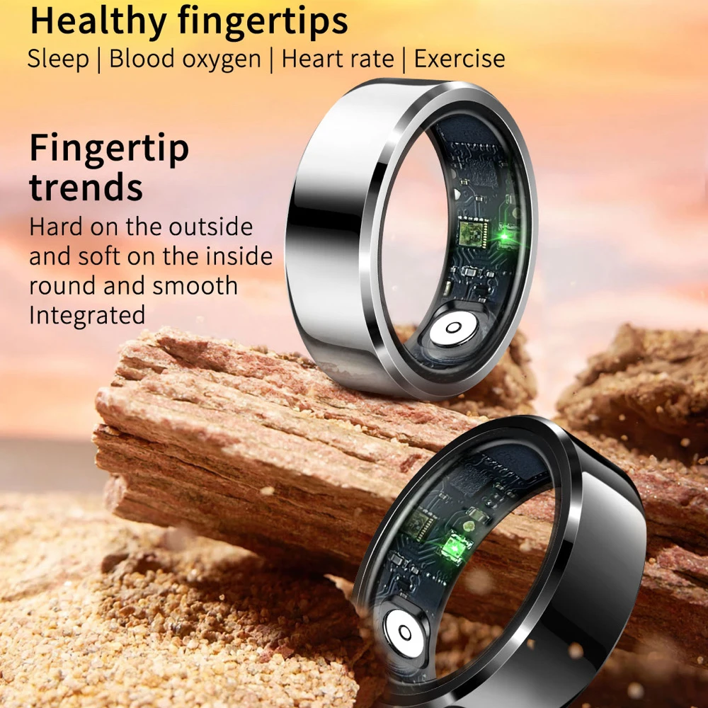 Smart Ring Heart Rate Blood Oxygen Sleep Health Monitoring Multi Sports Modes Men Women Waterproof Lovers Blue Tooth Smartrings