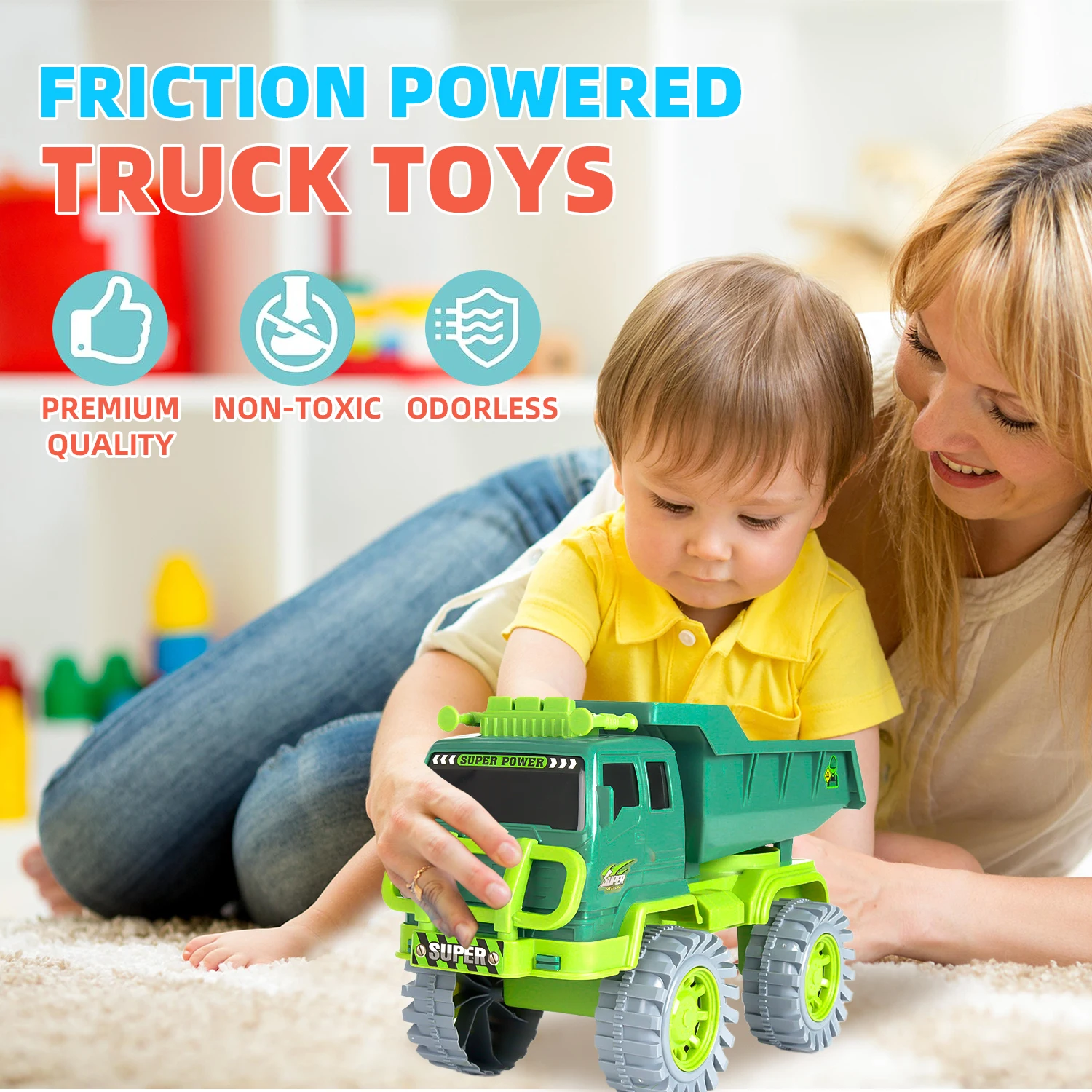 Kids Engineering Truck Toy Children Simulation Dump Model Toy Skidding Inertia Car Model Construction Vehicles Boy Birthday Gift