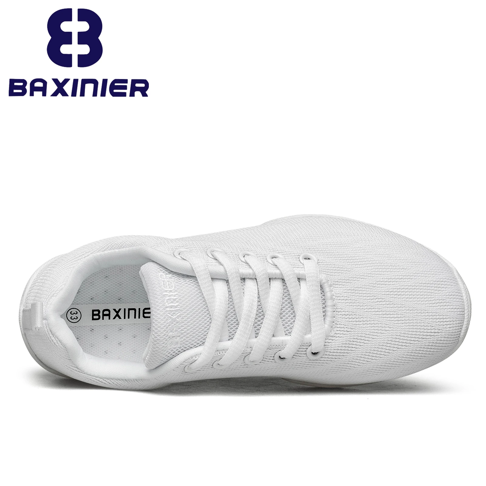 BAXINIER Girls White Cheerleading Shoes Lightweight Youth Competition Cheer Sneakers Kids Training Dance Tennis Shoes