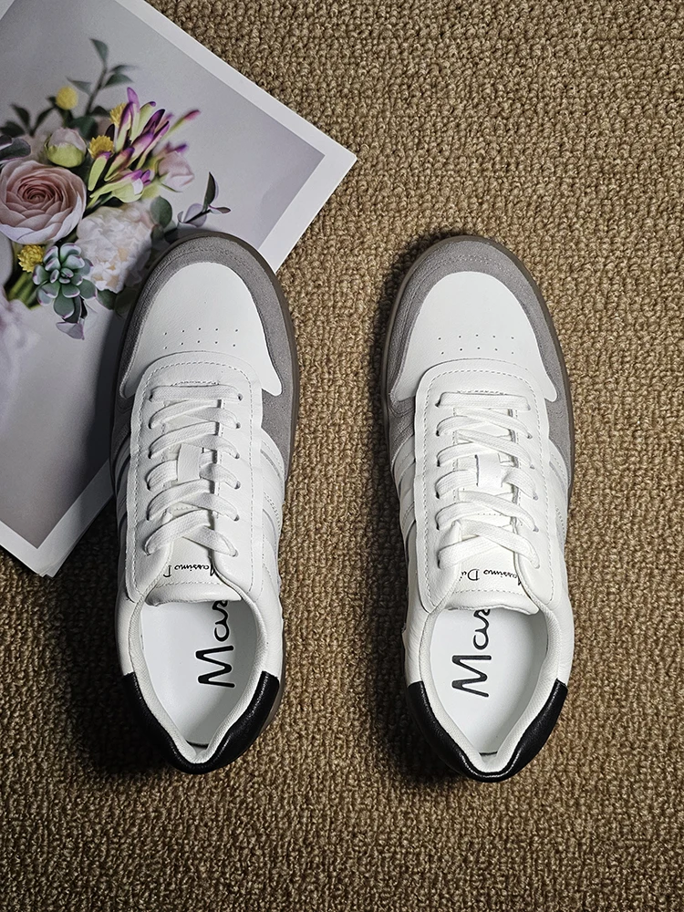 2024 Autumn New Women Genuine Leather Lacing Flats Shoes Basic Sneaker  Casual Simple Shoes Female platform shoes