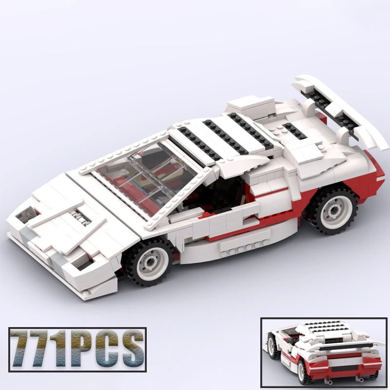 

Новинка 771 шт., набор для моделирования суперкара Countach, блочные самоблокирующиеся кирпичи, подарок на день рождения и Рождество