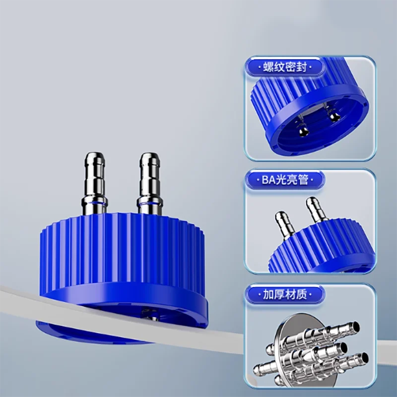 Stainless steel feed bottle cap Mobile phase cap 1/two/tee/4/GL45 plastic feed bottle cap