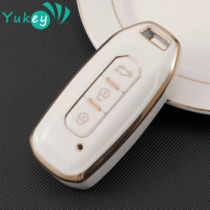 3 Buttons TPU Car Smart Key Cover Case Bag Fob Shell Holder for Ford Territory EV Key Protector Keychain Accessories