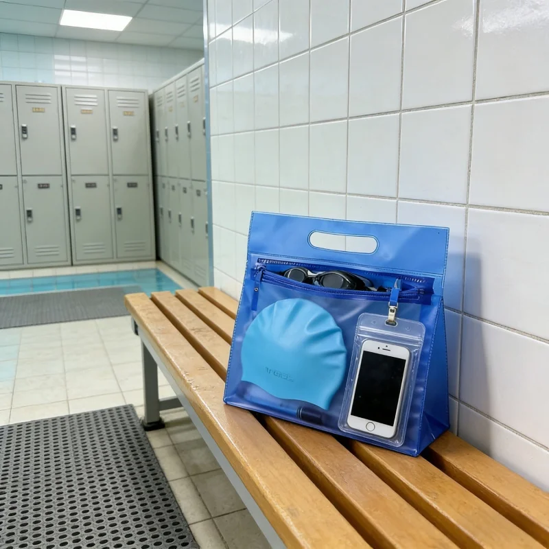 Waterproof Wet Dry Bag Frosted Clear PVC Swimsuit Pouch Portable Zipper Organizer For Pool Beach Gym Travel