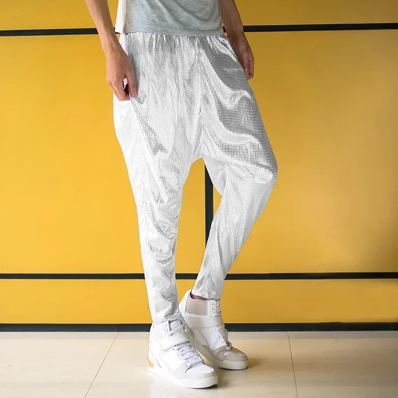 Foreign Trade 2023 Trendy Men's Performance Clothing Harun Pants Low Crotch Cross Pants Street Dance Performance Hanging Crotch