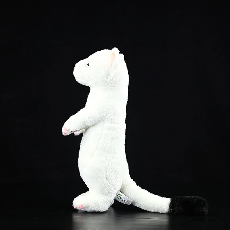 Stoat Plush Toy High Fidelity Ermine Animals Soft Short-tailed Weasel Plushie Simulation Mustela Erminea Lifelike Doll Kids Gift