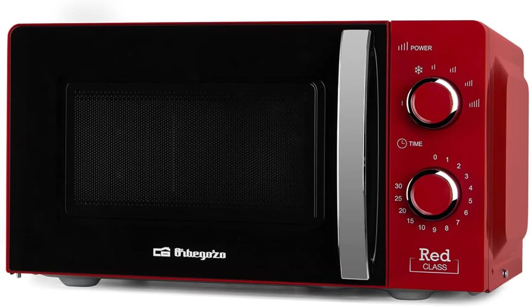 Orbegozo MI 2121 - Microondas, 20l de capacidad, 6 niveles de potencia, temporizador, programa descongelación, 700 W, color rojo