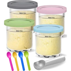 Creami Pints and Lids for Ninja Compatible with NC299AMZ & NC300s Series Creamer Ice Cream Maker Machine Accessories Icecream