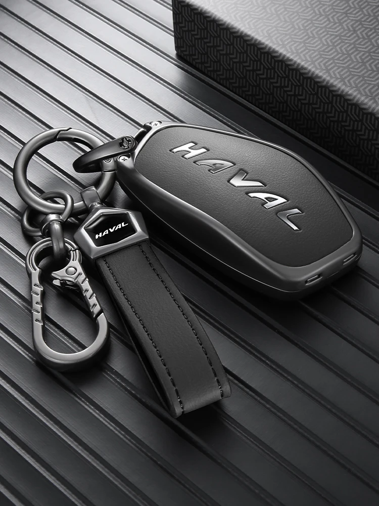 Autoschlüsselhülle für GWM Haval H6 H7 Schlüsselanhänger, Schutz aus Zinklegierung, vollständige Abdeckung, kratzfest, sturzsicher, H9 F7x Dargo Raptor Zubehör – Detail 3