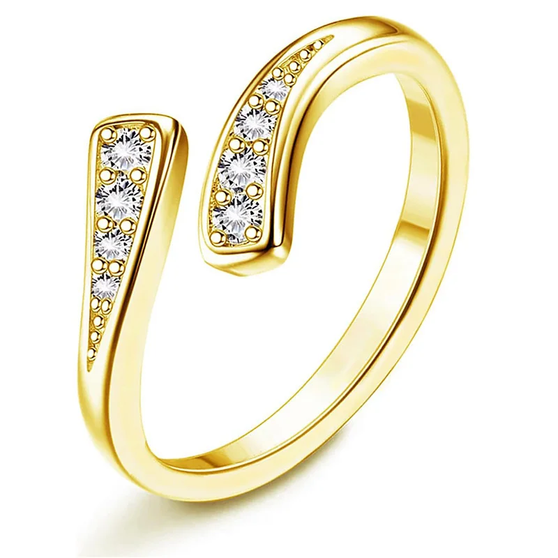 Women's Gold Plated Zircon Toe Ring, Luxury Summer Accessory