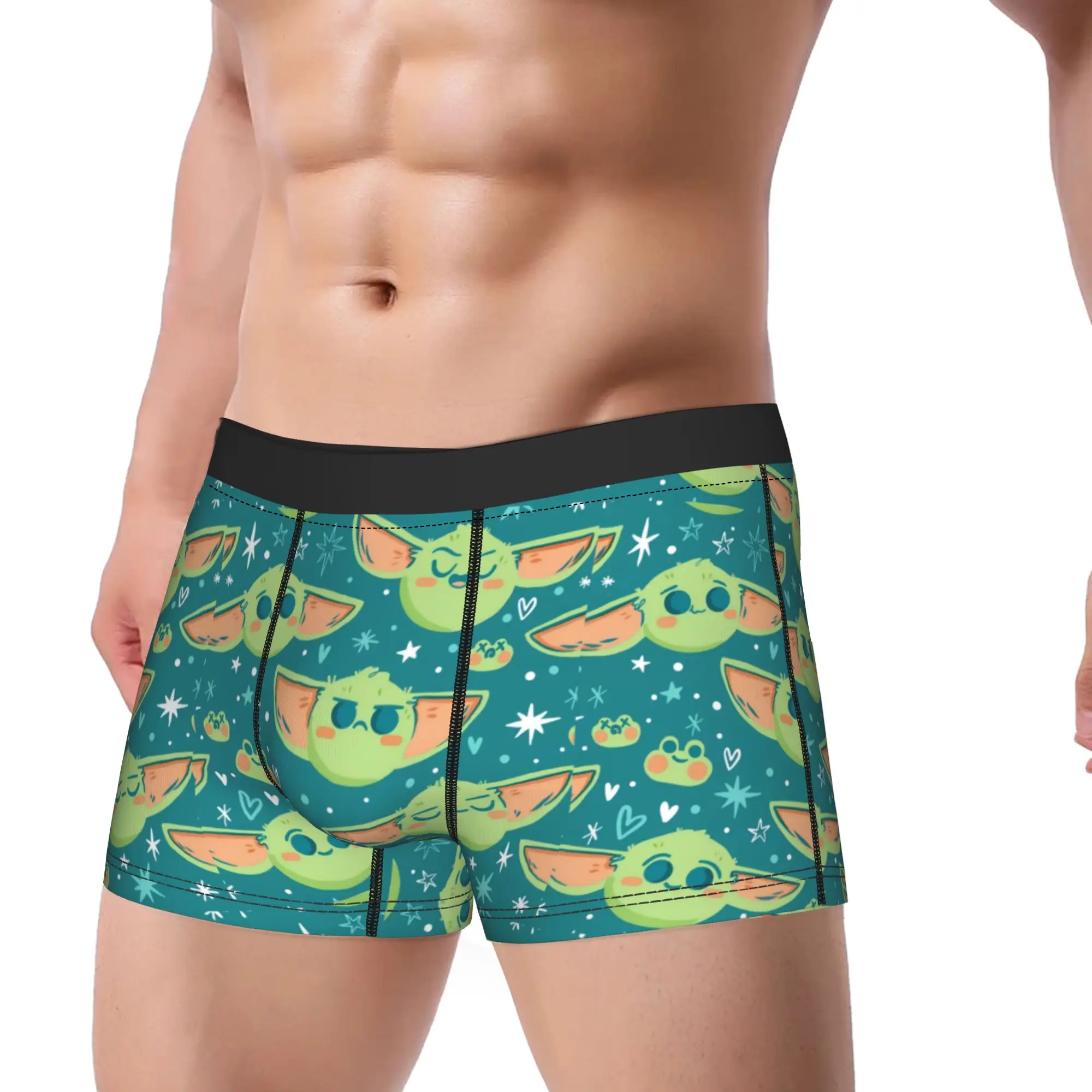 cuecas-boxer-masculinas-shorts-calcinhas-baby-yoda-kawaii-roupa-intima-respiravel-star-wars-novidade-m-xxl