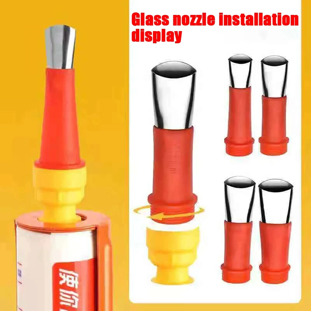 Stainless Steel Caulk Nozzle Applicator With Base Caulking Finisher Sealant Finishing   Bathroom Sink Nozzle Adhesive Pistol