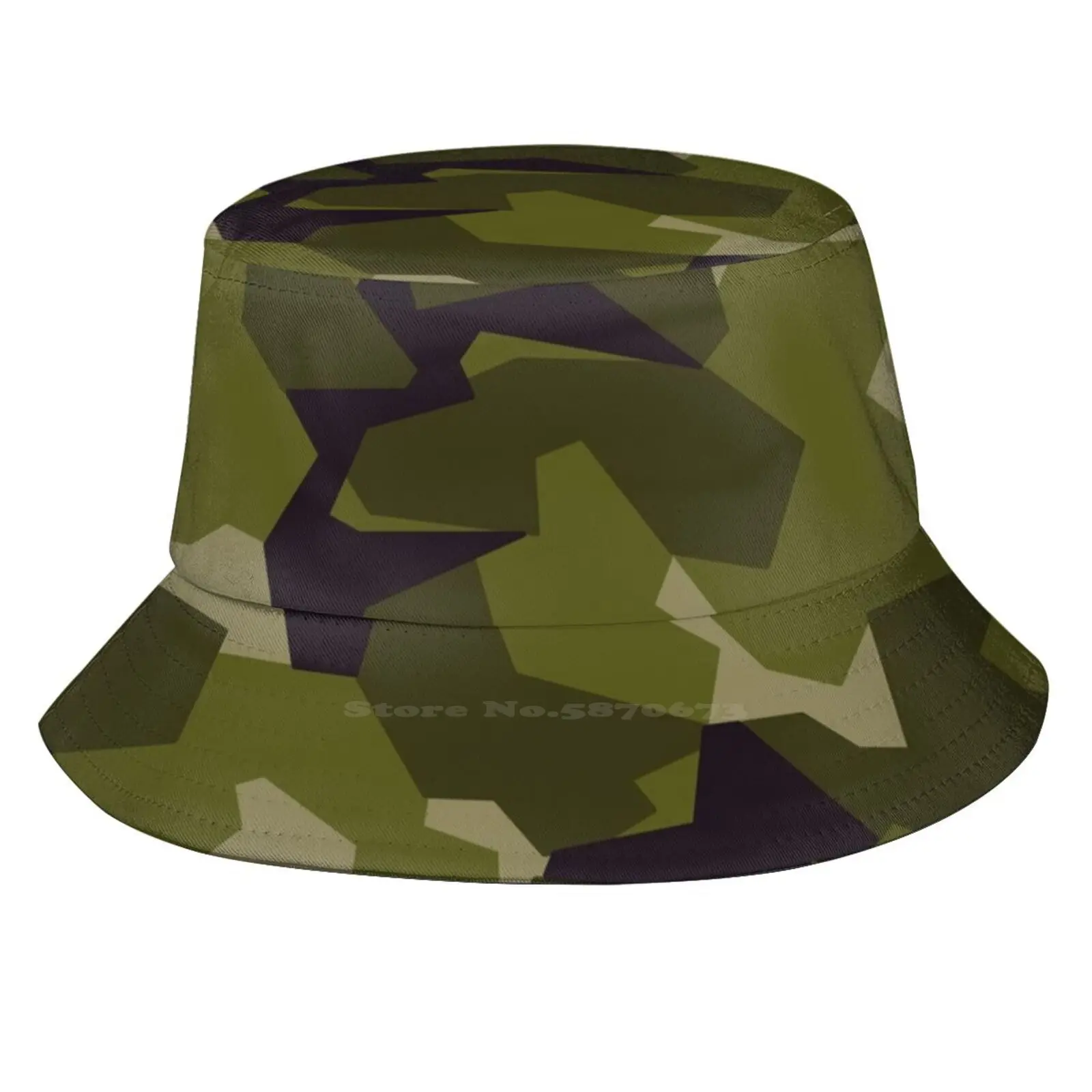 M90 Camouflage Flat Top Breathable Bucket Hats Camouflage Pattern Sweden Swedish Armed Forces Black Green Splinter Woodland