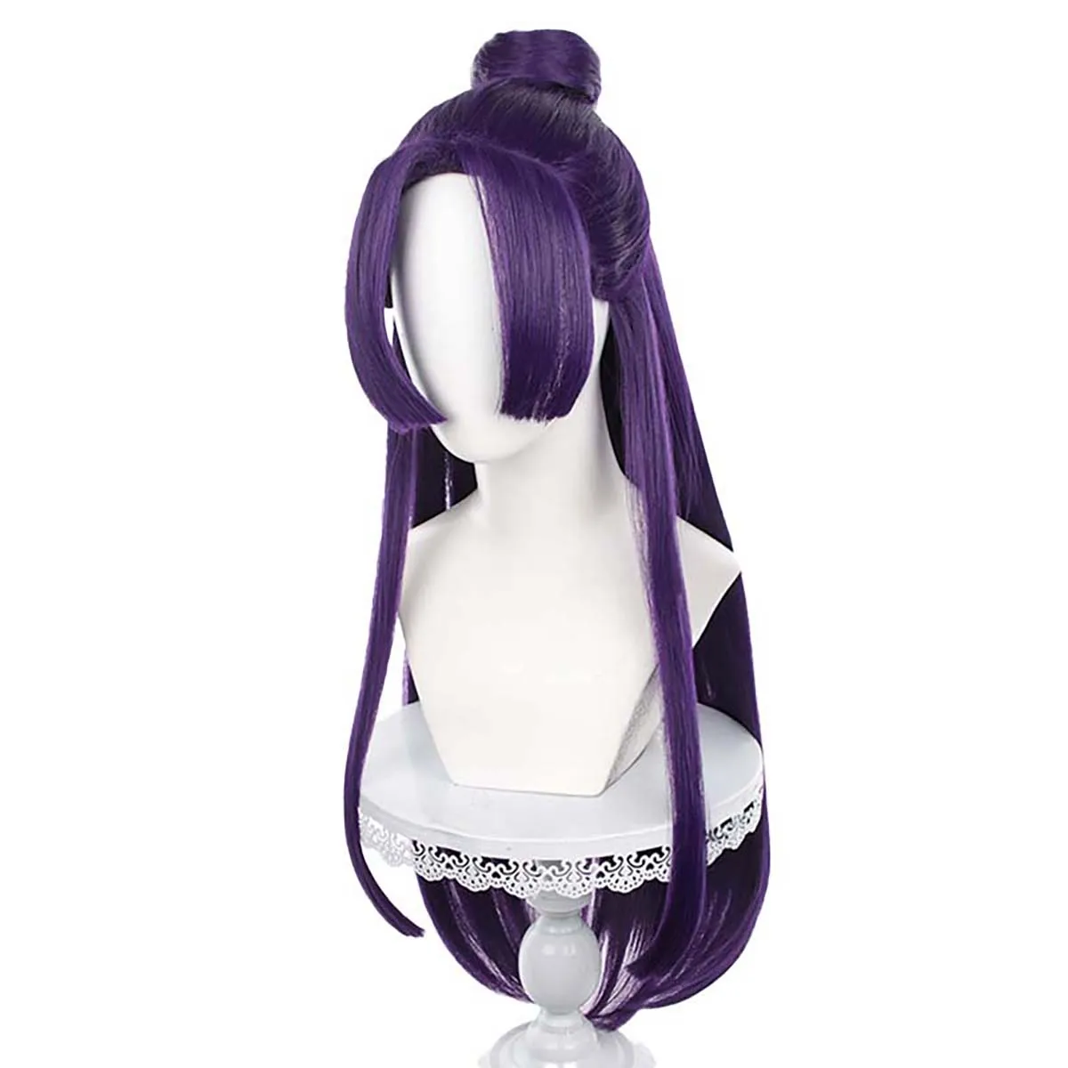 Peruka Syntetyczna Długa Prosta Ciemnofioletowa Jinshi Dark Purple na Halloween, Imprezę Kostiumową, Apothecary Diaries