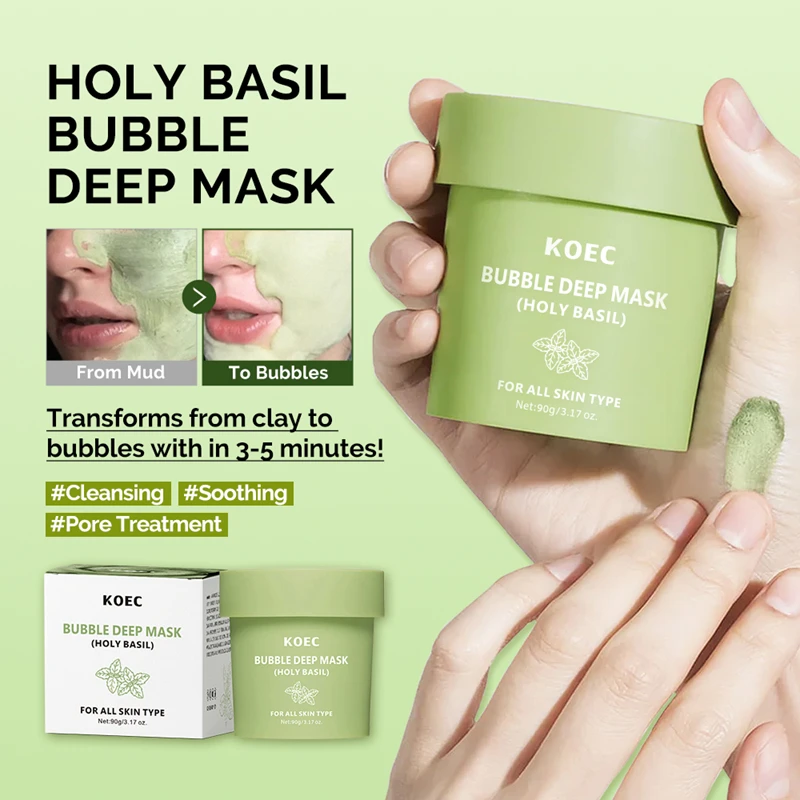 

Green Clean Bubble Facial Mask Shrink Pores Remove Blackheads Apply Mud Film Deeply Clean Skin Mildly Moisturize Skin 90ML