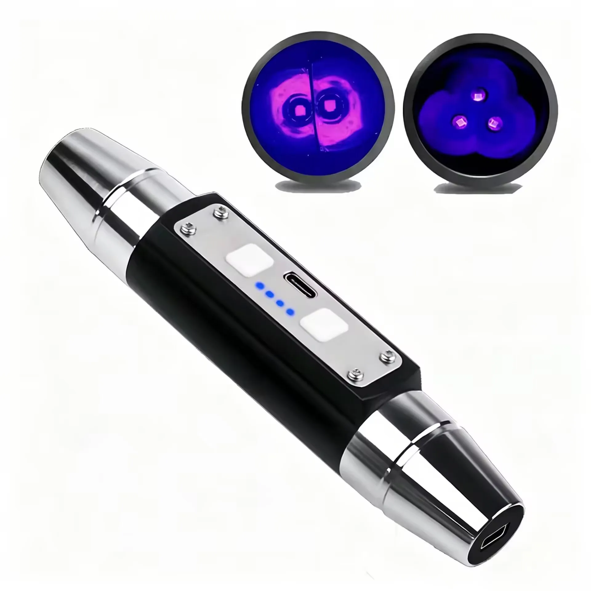 3 in 1 UV Flashlight 254nm 365nm 395nm for Fluorescent Minerals, Sterilization, Counterfeit Detection, Stamp & Crack Inspection