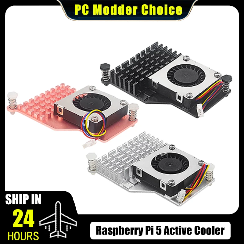 Raspberry Pi 5 Active Cooler, Copper/Aluminum Heatsink + PWM Speed Adjustable Fan Cooling Radiator for RPI 5 Pi5