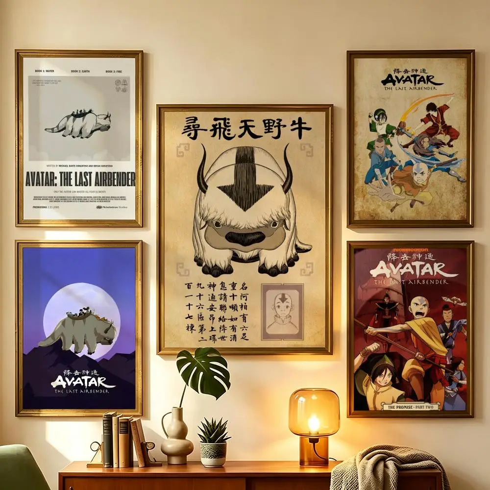 Avatar the Last Airbender Classic Anime Self-Adhesive Poster Waterproof Removable HD Print for Living Room Bedroom Poster