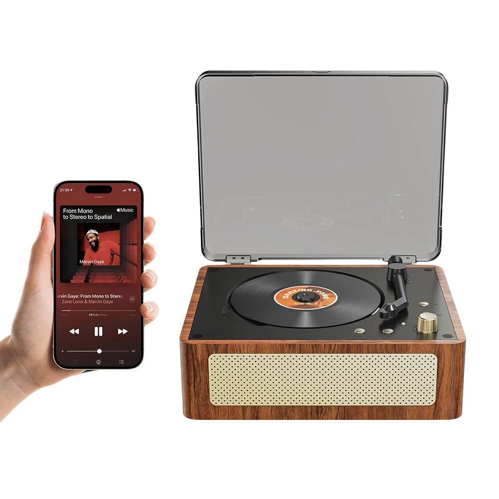 

Ретро CD-плеер, Bluetooth-совместимый перезаряжаемый беспроводной CD-плеер, 3,5 мм AUX, настольный CD-плеер, домашний декор