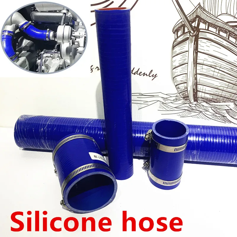 Panjang 10-58Cm ID16-85mm Lurus Silikon Intercooler Tabung Pipa Pendingin Selang Suhu Tinggi Tekanan Tinggi Turbo Kirim 2 Klem