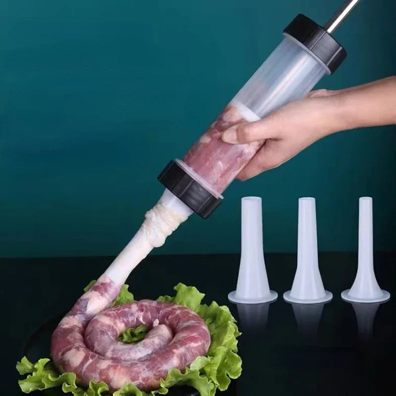 

Portable Sausage Maker Machine Homemade Handmade Sausage Stuffing for Household Kitchen Small Injection Sausage Filler Press