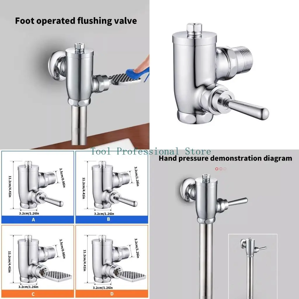 

57QF Bathroom Squat Pan Flush Valves Foot Pressing Type Flush Valves Foot Pedal Flush Valves for Toilet and Urinal Enduring