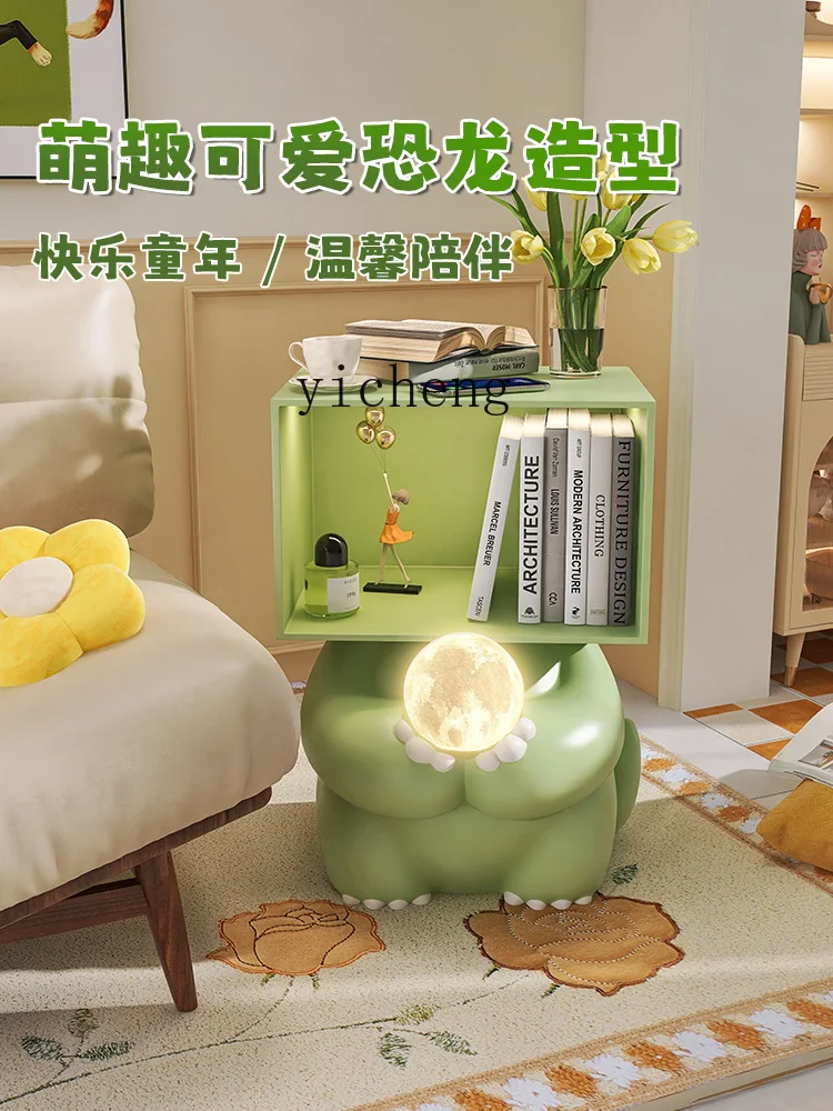 Zk Creative Cartoon Little Dinosaur Bedside Table Storage Living Room Bedroom Floor Ornaments Side Table