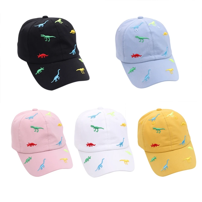 Toddler Baseball Cap Baby Cap Sun hat Print Dinosaur Pattern and Solid Color hat Kids boy Girl Age 1-4Y