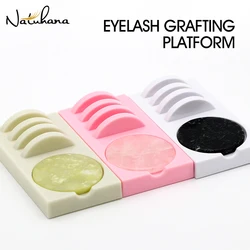 NATUHANA-Support d'extension de cils réutilisable et porte-colle, plateforme d'assistance en plastique pour greffe de cils