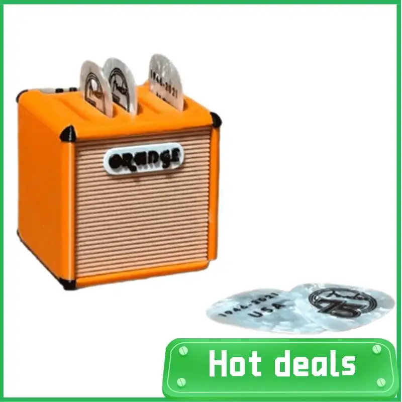 A74X-Porta plettro per chitarra portatile di grande capacità Impermeabile stampato in 3D Amp Altoparlante Plettri per chitarra Custodia per plettri e visualizzazione