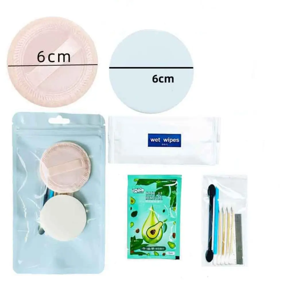 Conjunto de maquiagem descartável de mistura rápida, pincéis macios para lábios, ferramentas de beleza, suprimentos de maquiagem, kit de sopro de pó