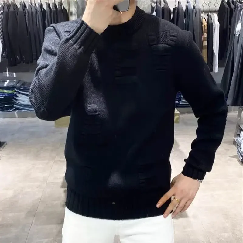 Pull à Col Rond pour Homme, Vêtement Rétro, Blanc, Vert, Style Japonais, Taille Plus, Optique, Hiver X