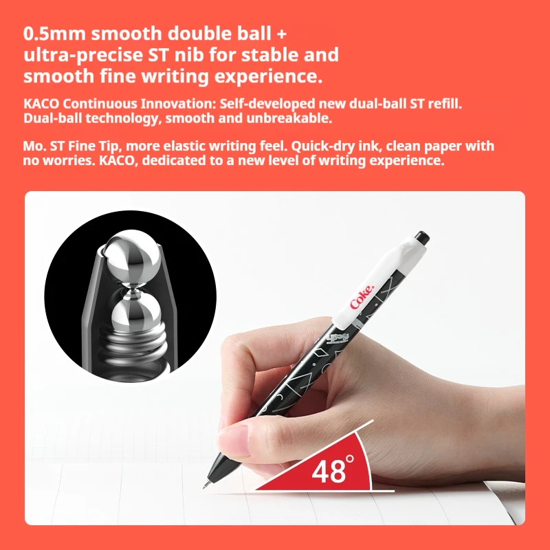 Kaco 2 قطعة/المجموعة هلام القلم كوكا كولا 0.5. مللي متر مزدوجة اللؤلؤ ST بنك الاستثمار القومي سريعة الجافة لا تلطخ السلس الكتابة الأسطوانة أقلام الطلاب القرطاسية #6