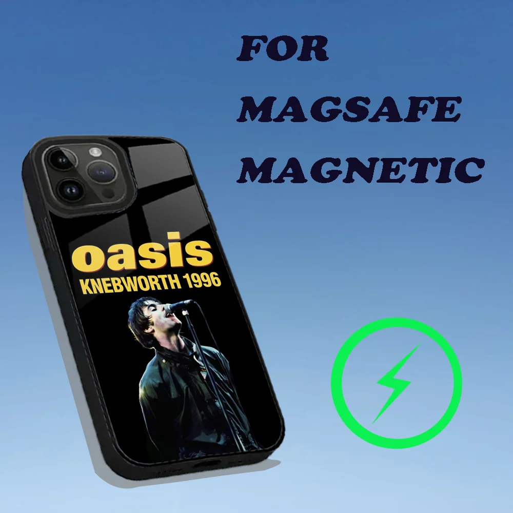 Phone Case For iPhone 15,14,13,12,11,Plus,Pro,Max Mini Magsafe O-Oasis-s Rock Band Magnetic Wireless Charging