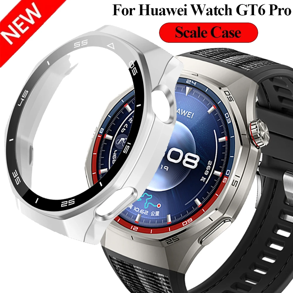 Official Tempered Glass Film+Hard PC Watch Case For Huawei Watch GT6 Pro 46mm Screen Glass Anti-scratch Protective Shell Scale