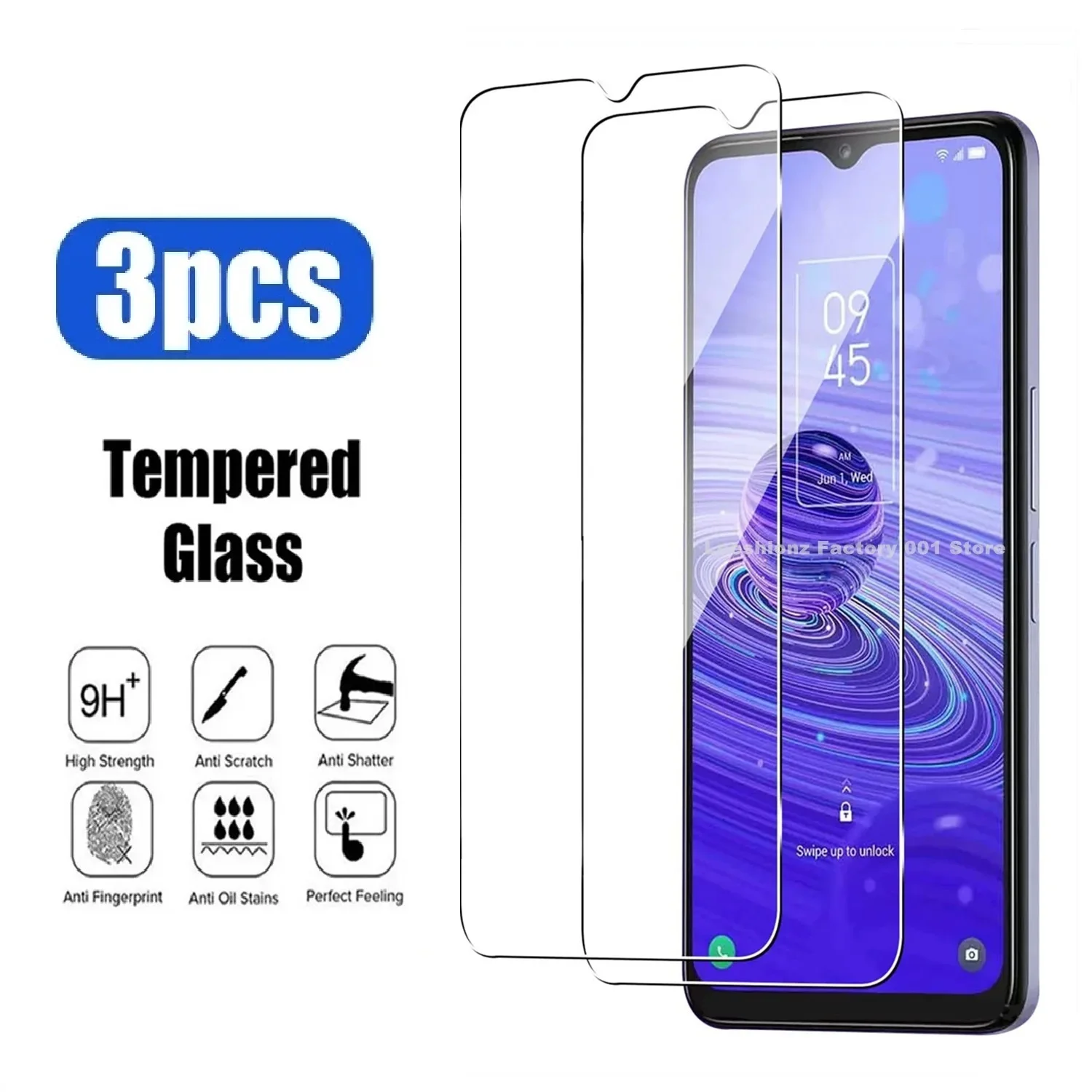 3Pcs Tempered Glass…