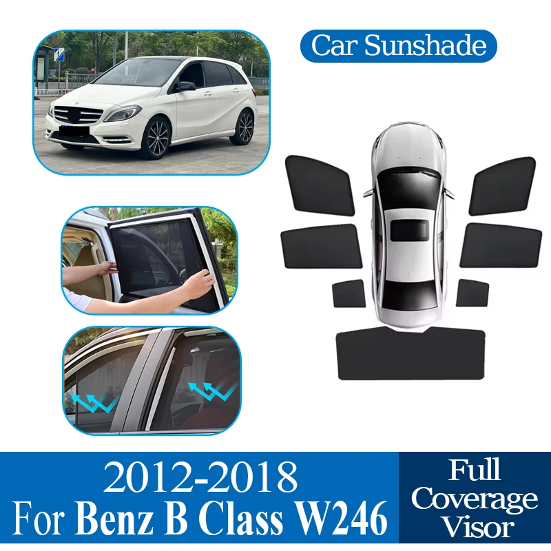 

For Mercedes Benz B Class W246 2012-2018 2014 2015 2016 2017 Privacy Protection Car Mesh Sunshades Coverage Sunshade Auto Parts