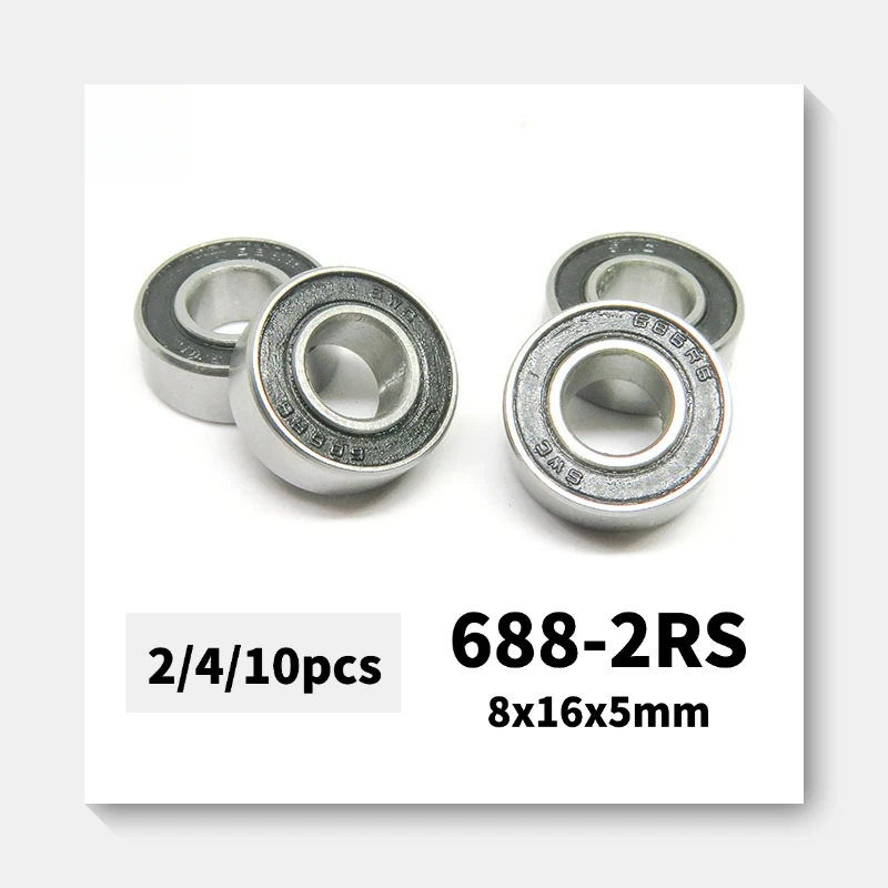 10pcs 688 2RS Bearing 8x16x5 Deep Groove Ball Bearing 8*16*5 Mini Bearing