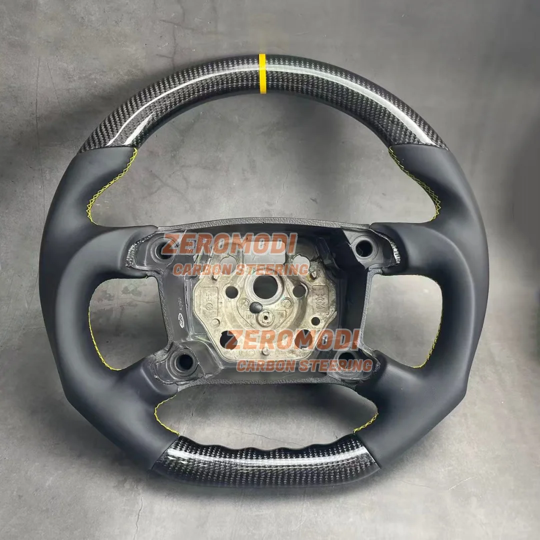 Replacement Flat Bottom Real Carbon Fiber Steering Wheel for Volkswagen VW Caddy Caravelle Transporter T5