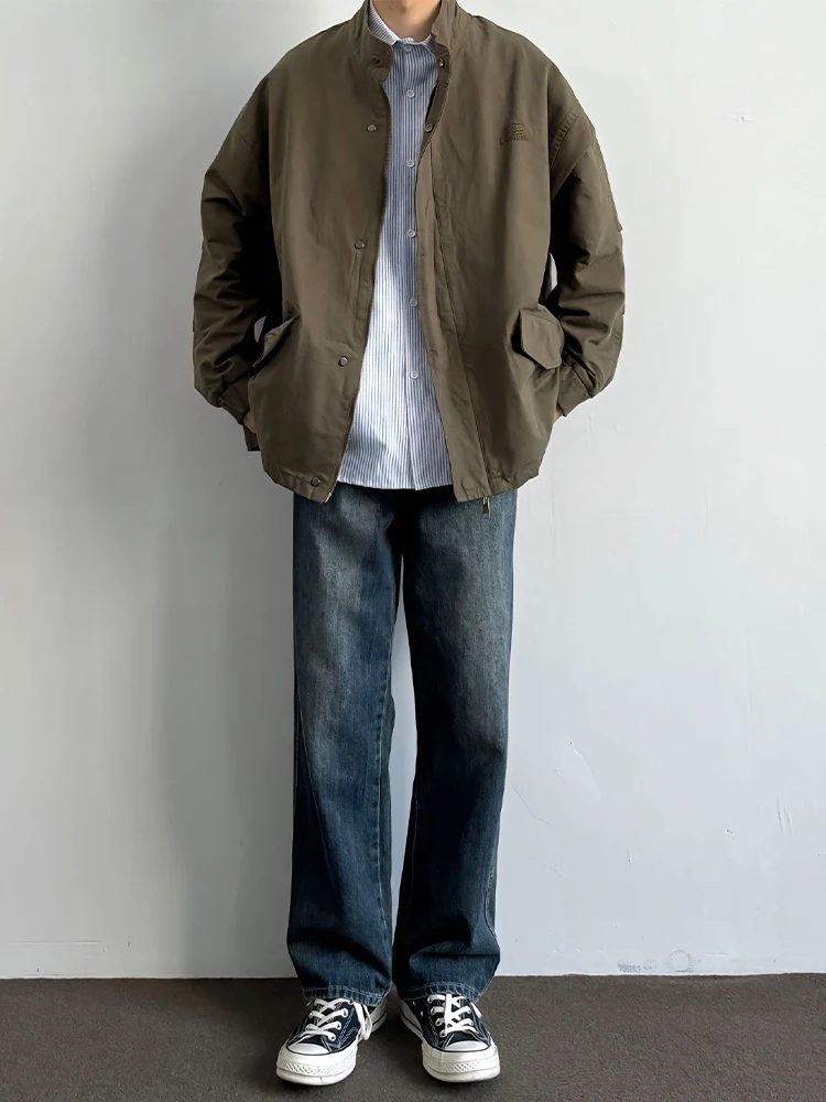 

Мужские джинсы Deep Blue Vintage: прямые, зауженные, с высокой талией, для похудения, молодежные, трендовые, зимние, прочные, прямого кроя