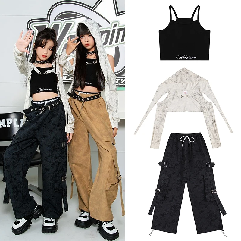 

Children's Hip Hop Dance Costumes For Girls Catwalk Show Stage Outfits Modern Street Urban Jazz Dance Performance Clothes XH1414