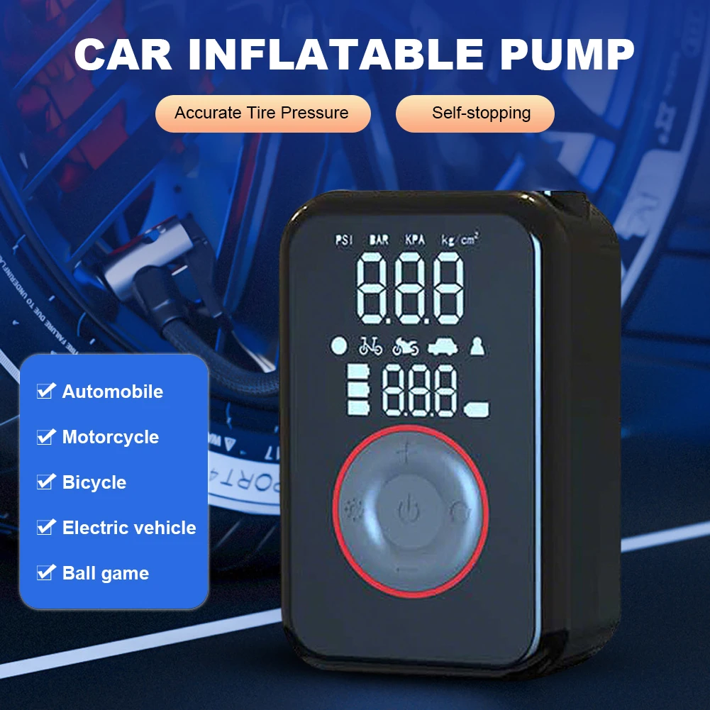 

150PSI цифровой воздушный насос для шин USB Type-C перезаряжаемый универсальный насос для накачивания шин электрический автомобильный насос для накачивания шин для автомобиля мотоцикла велосипеда